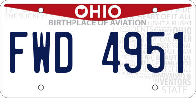 OH license plate FWD4951