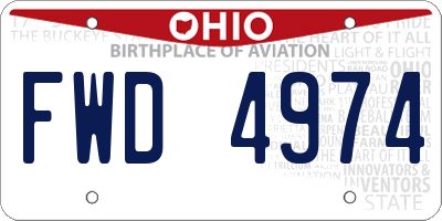 OH license plate FWD4974