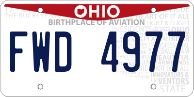 OH license plate FWD4977