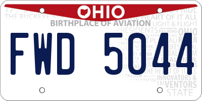OH license plate FWD5044