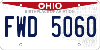 OH license plate FWD5060