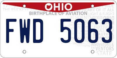 OH license plate FWD5063