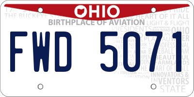 OH license plate FWD5071