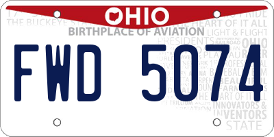 OH license plate FWD5074