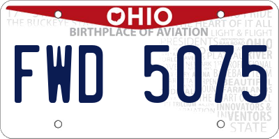 OH license plate FWD5075