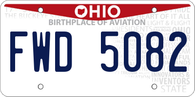 OH license plate FWD5082