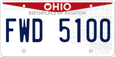 OH license plate FWD5100