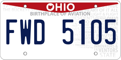 OH license plate FWD5105