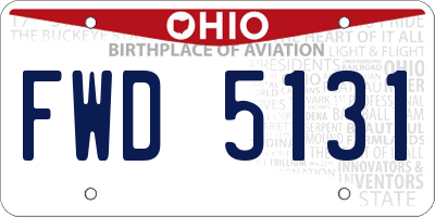 OH license plate FWD5131