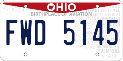 OH license plate FWD5145
