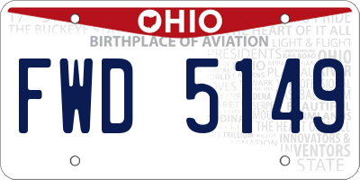 OH license plate FWD5149