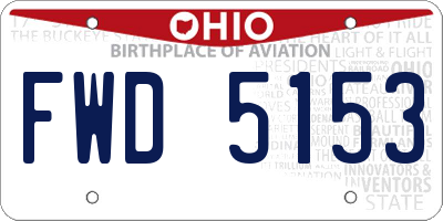 OH license plate FWD5153