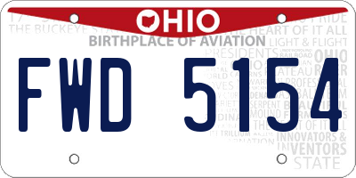 OH license plate FWD5154