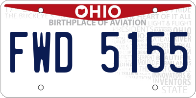 OH license plate FWD5155