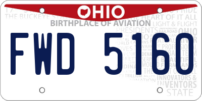 OH license plate FWD5160