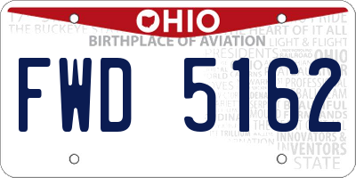 OH license plate FWD5162