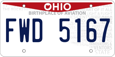 OH license plate FWD5167