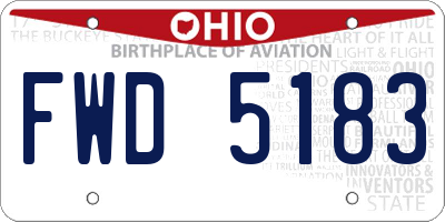 OH license plate FWD5183