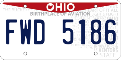 OH license plate FWD5186