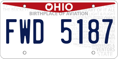 OH license plate FWD5187