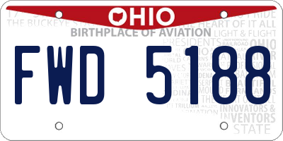 OH license plate FWD5188
