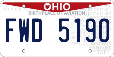 OH license plate FWD5190