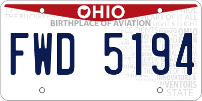 OH license plate FWD5194