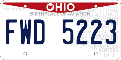 OH license plate FWD5223