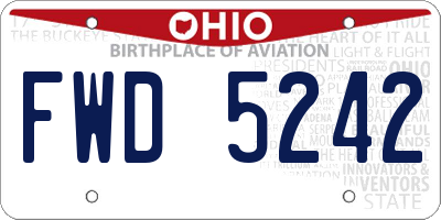 OH license plate FWD5242