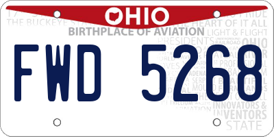 OH license plate FWD5268