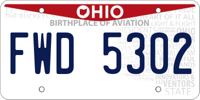 OH license plate FWD5302