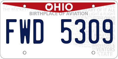 OH license plate FWD5309