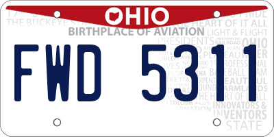 OH license plate FWD5311