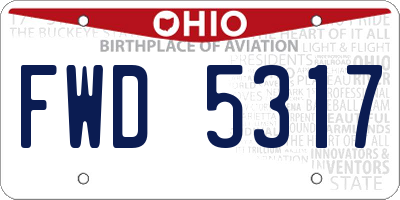 OH license plate FWD5317