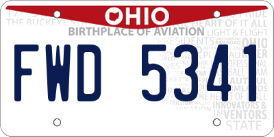 OH license plate FWD5341