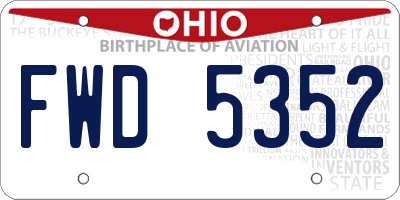 OH license plate FWD5352