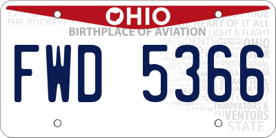 OH license plate FWD5366