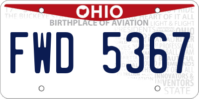 OH license plate FWD5367