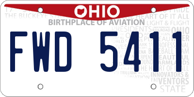 OH license plate FWD5411