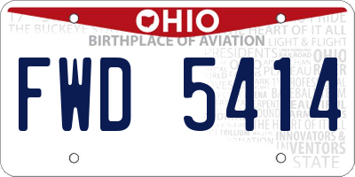 OH license plate FWD5414