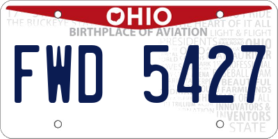 OH license plate FWD5427