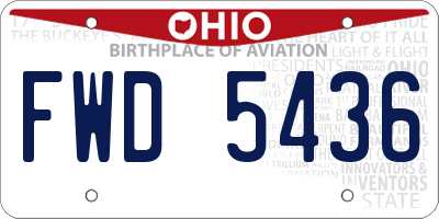 OH license plate FWD5436