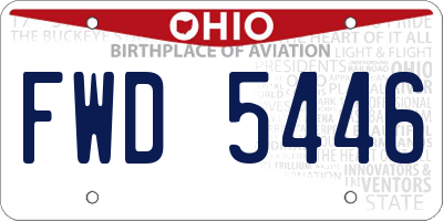 OH license plate FWD5446