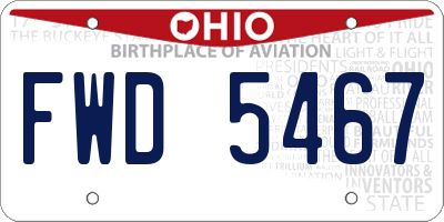 OH license plate FWD5467