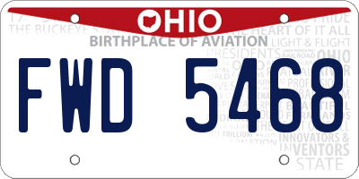 OH license plate FWD5468