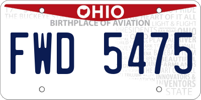 OH license plate FWD5475