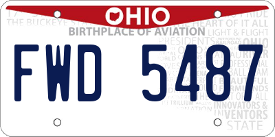 OH license plate FWD5487