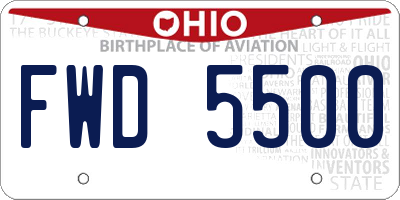 OH license plate FWD5500