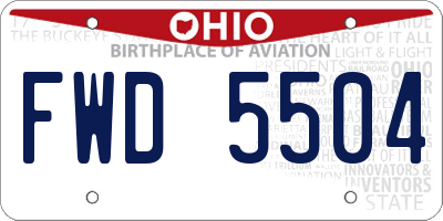 OH license plate FWD5504