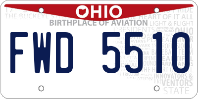 OH license plate FWD5510